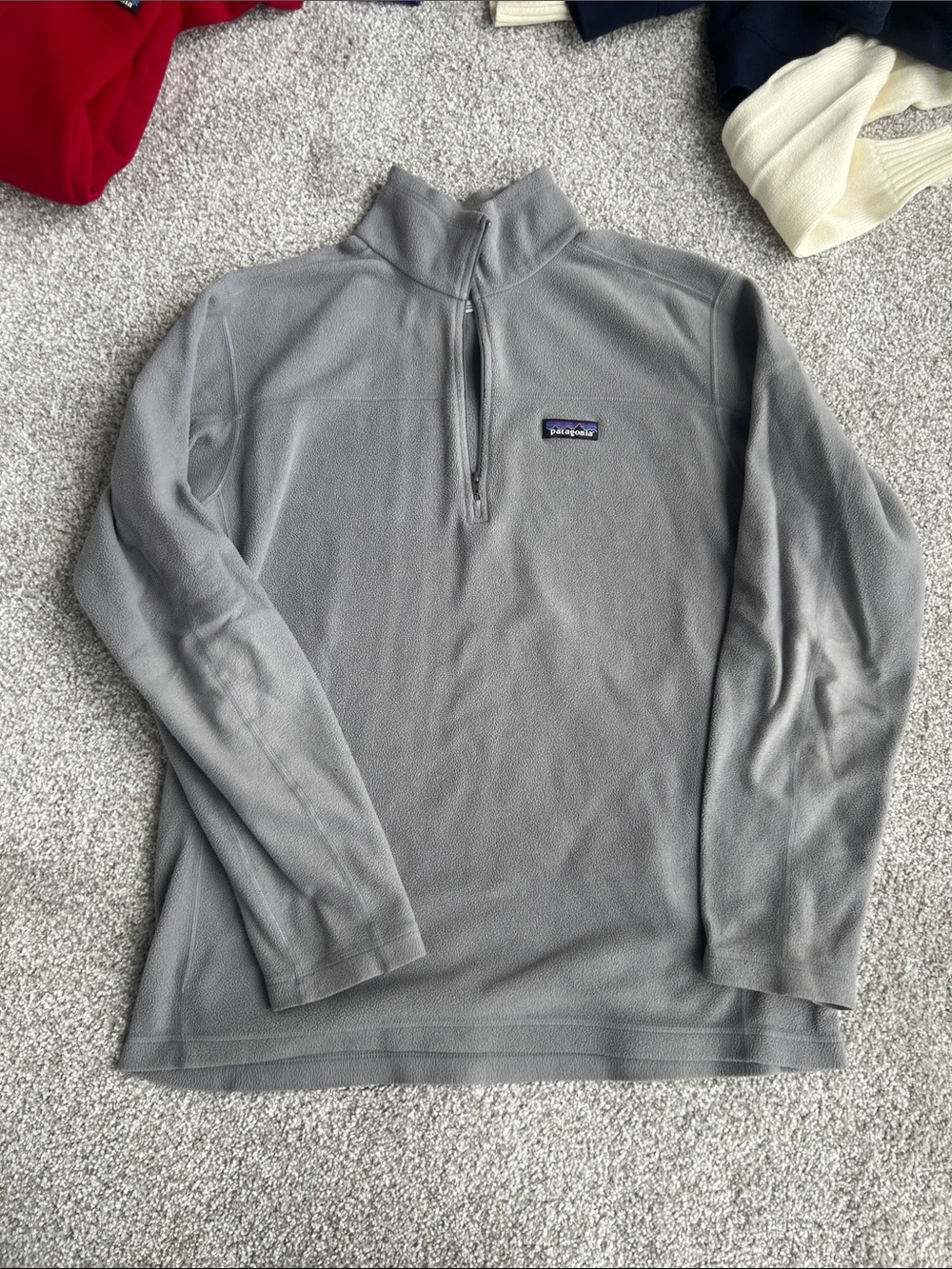 Patagonia Light Gray Half-Zip Fleece Pullover